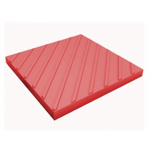 Тактильная плитка с диагональными рифами 400x400x40 красная