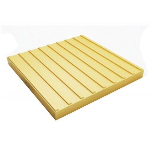 Тактильная плитка с продольными рифами 400x400x50 желтая
